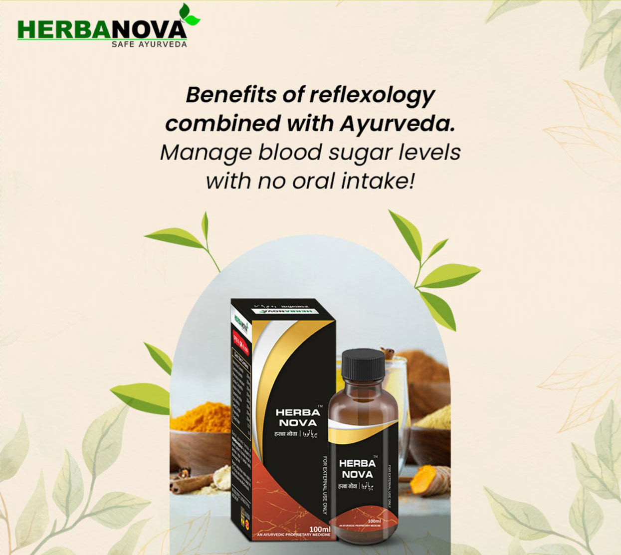 Herbanova Ayurvedic product creative